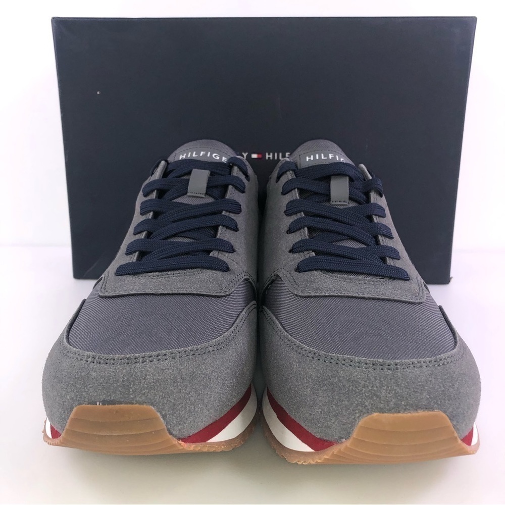 TOMMY Hilfiger Mens Gray Mainer Lace Up Retro Jogger Sneakers  NIB - Picture 3 of 8